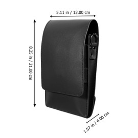 Housoutil 3-Piece Scissors Belt Bag Made of Leather with Hair Brush, gray