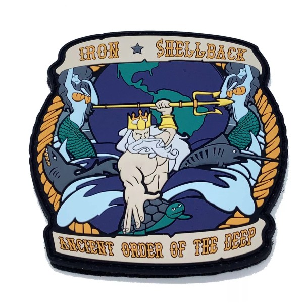 USS Eisenhower CVN-69 Iron Shellback PVC Patch – With Hook