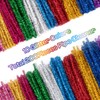 Caydo 200 Pieces Glitter Pipe Cleaners Craft Chenille Stems for