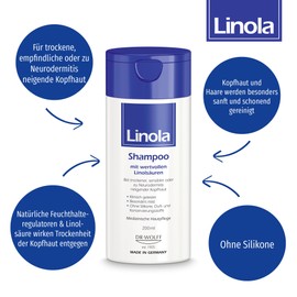 Linola Shampoo 200 ml + Hair and Scalp Conditioner 200 ml + Shower and Wash 300 ml | Hair and Scalp Care Against Dryness, Itching and Neurodermatitis | Without Microplastics