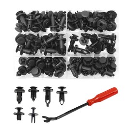 102pcs 6.3mm 8mm 9mm 10mm Bumper Push Fasteners Rivet Clips Nylon Expansion Screws Fasteners Removal Tool Kit for ATV and Many Vehicle