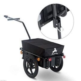 Aosom Bicycle Cargo Trailer with Removable Box and Waterproof Cover, Bike Wagon Trailer with Two 16in Wheels