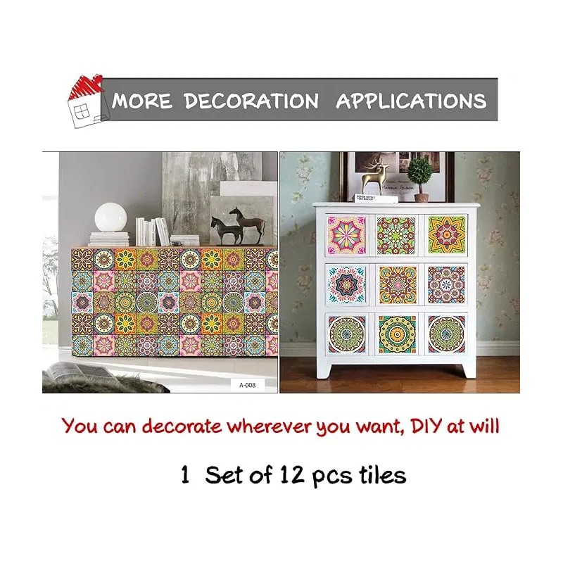 Kakofaci Peel and Stick Tile Stickers 12 Pcs(6X6 Inch) Backsplash