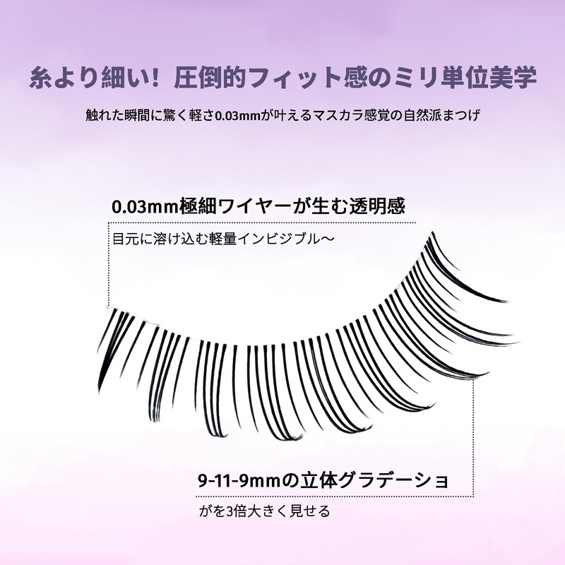 KOUUNOTENN 5 Pairs False Eyelashes, Natural, Self Eyelashes, Delicate Hair