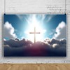ZARROUEA 7x5ft Jesus Christ Cross Backdrop Glowing Crucifix Holy Light