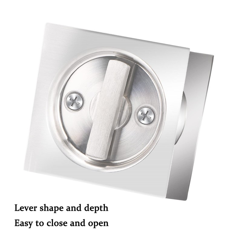 Dontay 2 Pack Pocket Door Privacy Lock and Pull, Stainless