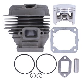 Cylinder Piston Set 50 mm Cylinder Piston Gasket Set with Piston Ring Piston Pin Retaining Clips Retaining Ring Seal Gasket Exhaust Seal Cylinder Foot Seal for Stihl MS 440 MS440 Chainsaw