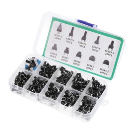 PATIKIL Micro Momentary Tact Switch Kit, 180 Pack Tactile Push Button Switch 10 Types Assortment for Automotive Car Remote Controller Electric PCB