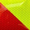 REFLECTIVE SOLUTIONS- V98 Chevron Tape- Lime Yellow Red Stripe Reflective