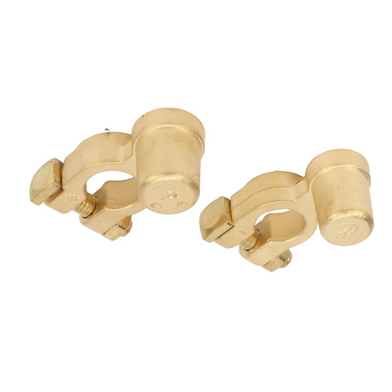 2PCS Battery Terminal Connectors Brass Negative Positive Car Battery Cable