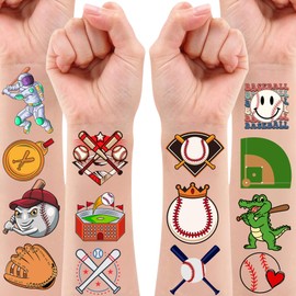 Baseball Temporary Tattoos - 60Pcs Basketball Party Decorations Supplies Party Favors Accessories Basketball Birthday Gift Idea Basketball Stickers Use For All of Ages Adult Youth Kids