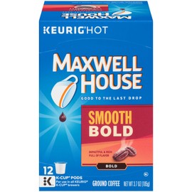Maxwell House Smooth Bold Roast Coffee K Cup Pods, Caffeinated, 12 ct - 3.7 oz Box