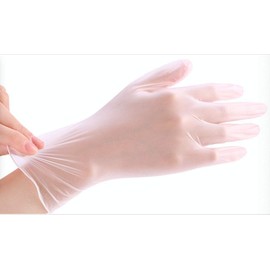 Wally Plastic Vinyl Powder Free Clear Disposable Gloves, 100 Large Ambidextrous Single-Use Disposable Vinyl Gloves per Box, Clear, Superior Tactile Sensitivity