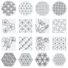 ORIGACH 16 Pcs Sashiko Stencils 5.5 x 5.5 Inch Plastic