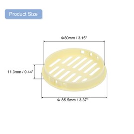 QUARKZMAN Pack of 24 80 mm / 3.15 inch Round Soffit Ventilation Holes, Plastic Sofit Ventilation Cover, Round Mesh Hole Air Slider for Bathroom, Kitchen, Cabinet, Wardrobe, Beige