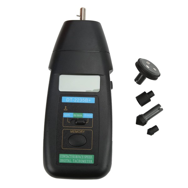 Digital Tachometer, High Accuracy 0.5 to 19999 RPM Contact Industrial