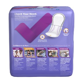 FitRight Incontinence Bladder Control Pads, Moderate Absorbency, 4.3" x 11", 16 Count