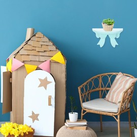 PRETYZOOM Nordic Style Floating Semicircle Wall Shelf Storage Rack Kids Room Decoration Bedroom Living Room Kitchen Home Office