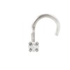 Solid 14Kt Gold Moissanite Stud Nose Ring - 22G Nose
