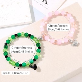 Liyquint 2pcsWicked Bracelets， Friendship Matching Bracelets, Gifts for Friends Birthdays Christmas New Year Party Favors