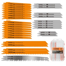 Luckyway 32-Piece Reciprocating Saw Blades Set, Sawzall Blades Set, Metal/Woodcutting Saw Blades, Pruner Saw Blades with Tough Storage Case