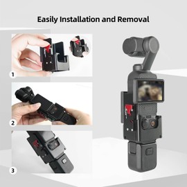 FIFIELD Magnetic Mount Stand Compatible with DJI Osmo Pocket 3, 360°Adjustable Lightweight Camera Holder, Cold Shoe Mount Aluminum Alloy Cover, Expansion Adapter Bracket for Pocket 3 Battery Grip