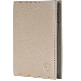 VON HEESEN Men's Leather Wallet with Coin Compartment and RFID Protection, Genuine Leather Wallet for Men and Women, Wallet, taupe, Without coin compartment, Without coin compartment