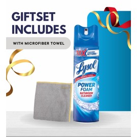 GROVE Power Foam Bathroom Cleaner Spray 24 oz Bundle with Microfiber Cloth - Powerful Foaming Bathroom Cleaner for Soap Scum and Limescale Removal - Leaves Surfaces Sparkling Clean - (5 Items)