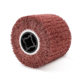 Mumjooyi Nylon Brush Sanding Roller Brush Satin Roller Angle Grinder Sanding Sleeves for Sanding Roller Sanding Machine for Polishing Red 120 x 100 mm - 60 Grit