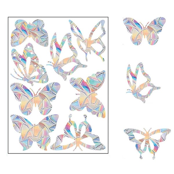UVKDEENK 2 Pack Butterfly Anti-Collision Window Clings, Static Window Decal