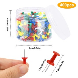 KYSUN 400 pieces creative decorative drawing pins, colourful drawing pins, multi-coloured drawing pins, drawing nails, push pins, pin board pins for wall maps, photos, bulletin board or cork boards