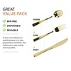 Gold Plastic Silverware Set, 160 Count, Extra Heavy Duty Flatware,