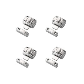 LIKERAINY Bathroom Door Toilet Door Cabinet Door Lock 42 x 31 mm Door Bolt Door Lock Window Gate Push Lock Door Fitting Bolt Bolt Bolt Zinc Alloy Brushed Silver Pack of 4