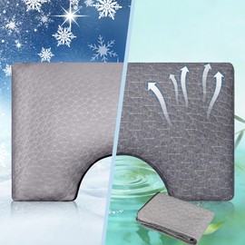Hahafelt Cooling Sleeper Side Pillowcase (Only Pillowcase) Cool Two-Sided Design Pillow Cover Curved Pillow Case Queen Size for Hot and Side Back Sleeper(Cut-Out Style,Dark Gray)