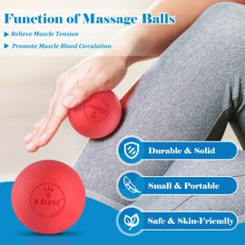 Massage Ball Set, Good for Myofascial Tension Release, Trigger Point Therapy, Massage Balls for Foot, Back and Shoulder, Suitable for Use After Exercise (Red/Blue-2 Pack)