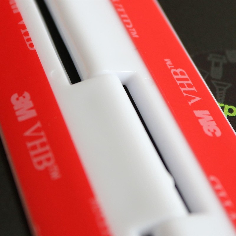 4 x 200mm White Acrylic Hinges. No glue required, Self