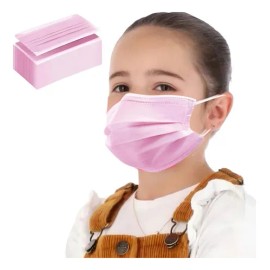 1000 Cubrebocas Tricapa Infantil Termosellado Color Rosa