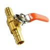 Uenede 2PCS Solid Brass 5/16"OD Barb Ball Valve 2-way Shut-off