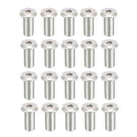 uxcell M6x17mm Hex Socket Head Insert Nut Screw Post Sleeve Nut for Furniture 20pcs