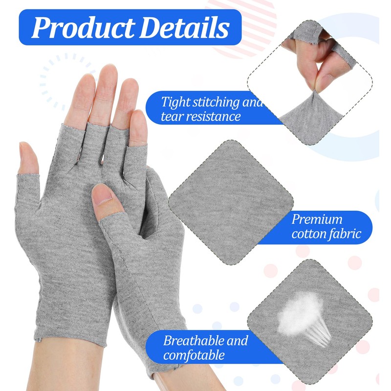 1 Pair Cotton Fingerless Gloves, Fingerless Moisturising Eczema Gloves