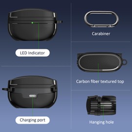 WALLFID Case Compatible for WF-1000XM5,with Keychain Hook,Double Layer Dustproof Shock Resistant Rugged Case (Army Green)