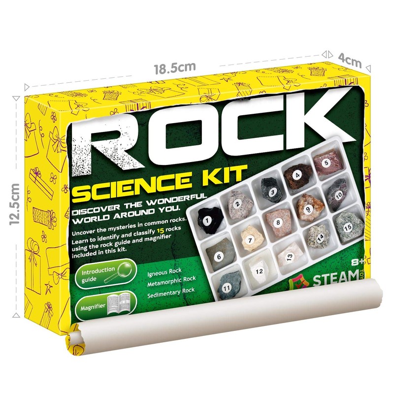 Rock & Stone Collection 15 PCS with Collector Box, STEM