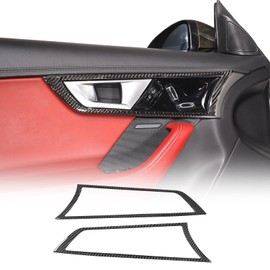 Daeiclru Soft Carbon Fiber Inner Door Handle Frame Cover Trim Compatible with Jaguar F-Type 2013-2024, Door Inner Grab Handle Trim Cover Sticker, Interior Accessories (Door Handle Frame Trim, Black)