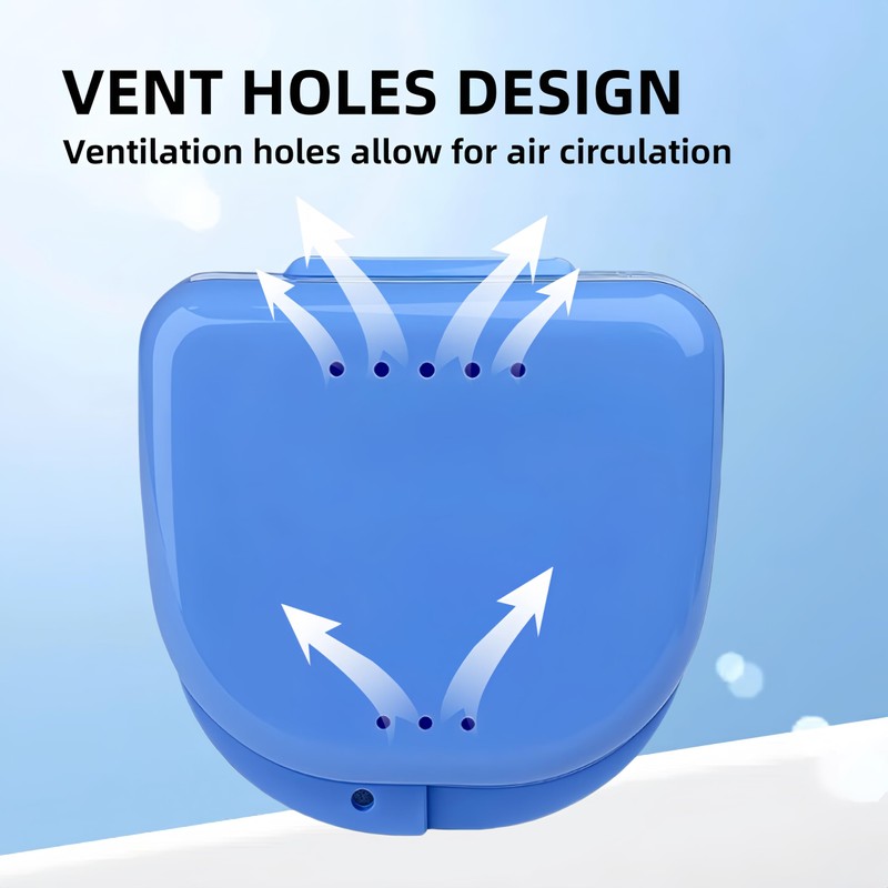 TGYDRT Cyan Retainer Box, Orthodontic Dental Case with Vent Holes,
