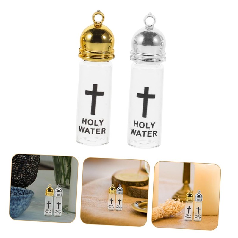NOLITOY 2PCS Holy Water Bottles Baptism Containers with Cross Design