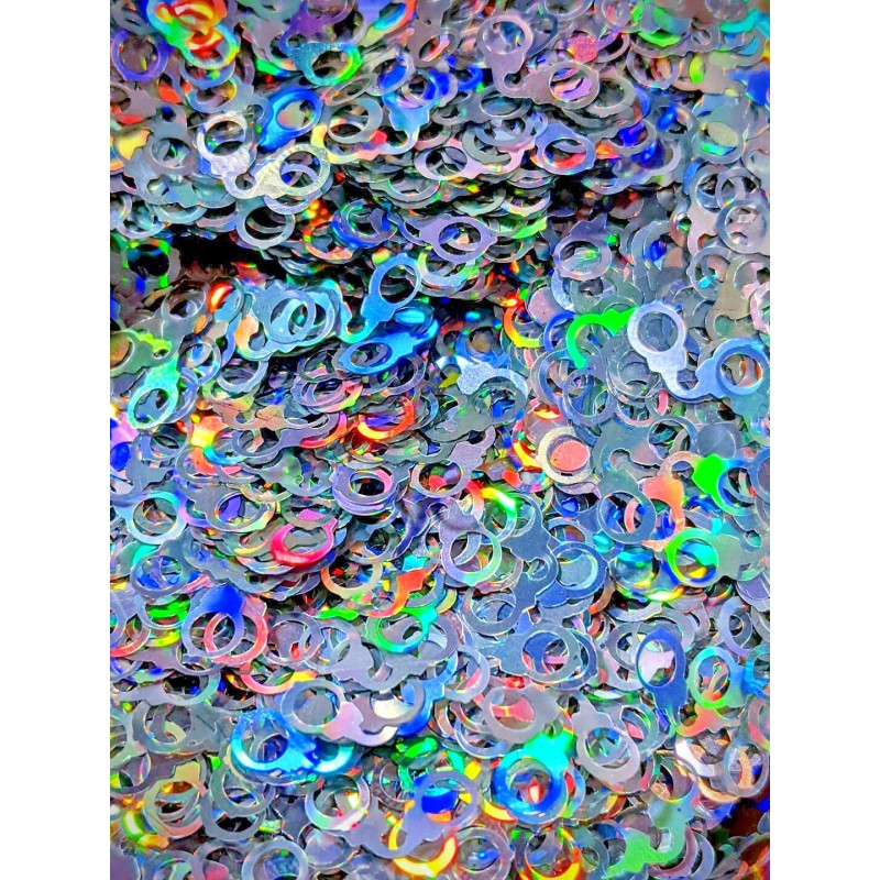 Unique Nail Creations HANDCUFF Shape Glitter~Solven
