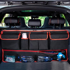 Bolsa Colgante de Almacenamiento de Maletero de Coche Oxford Organizador para Colgar en el Asiento Trasero Organizador para Colgar Suv con 9 Bolsillos Correas Ajustables Plegable para Coche Camión SUV