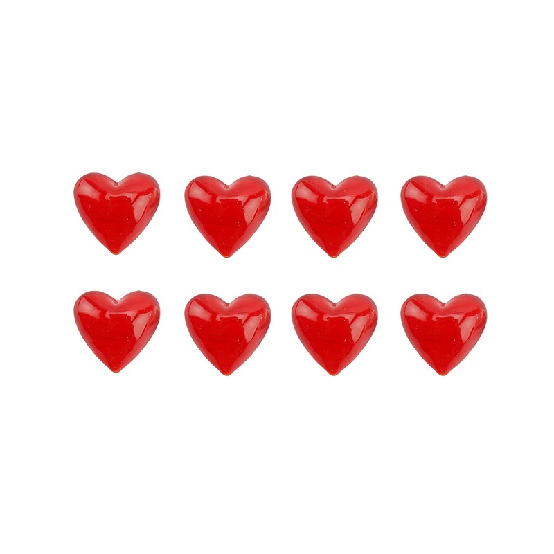 CGB Giftware | Pack of 8 Red Glass Heart Decorations