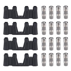 JDMON New Hydraulic Roller Lifters Set of 16 and 4 Guide Trays Compatible with Chevy LS1 LS2 LS3 LS6 LS7 LQ4 LQ9 LY5 LY6 LM7 4.8 5.3 5.7 6.0 Replace 12499225 HL124