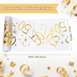 Table Runner for 50th Birthday, Table Decoration Birthday 28 cm x 10 m, Table Runner Gold Roll, Decoration 50th Birthday Woman Man, Table Runner Tablecloth Birthday, 50th Birthday Decoration, Party